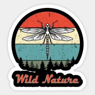 Wild Nature Odonata White Abstract Sunset Sticker